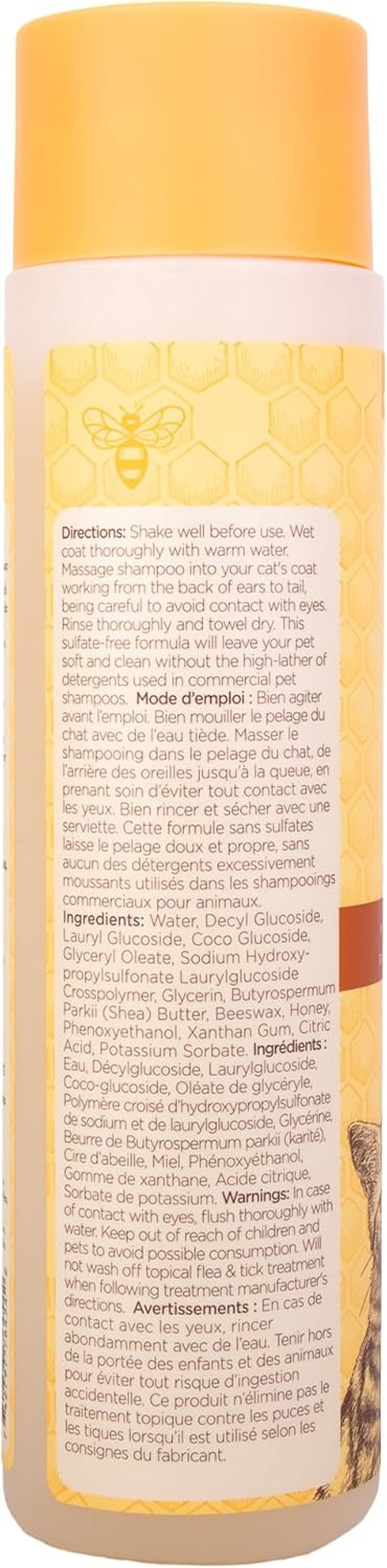 Hypoallergenic Shampoo for Cats with Shea Butter and Honey, 99.7% Natural Origin Formulas, Pet Cleanser for Cats, Gentle Feline Wash Itchy Skin, 2Pk, 10 Oz