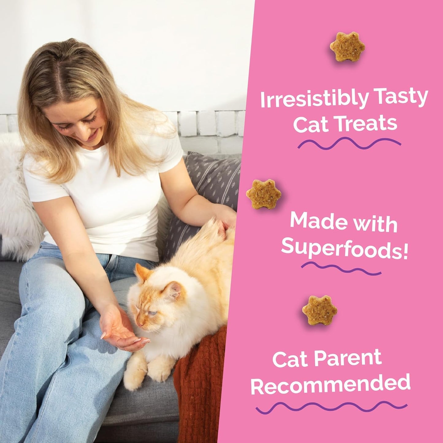 Cat Treats, Healthy Treats for Cats, Low Calorie and Packed with Protein, Crunchy Biscuits, No Wheat, Corn or Soy, Made with Real Tuna and Pumpkin, 2.5Oz