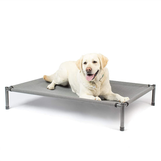 Raised Rest Deluxe Elevated Dog Bed (Outdoor Dog Bed That Is a Washable Dog Bed -Great Raised Dog Bed, Large Dog Bed- X-Large Dog Bed) 40X30X6.99-Holds 125 Lbs-Gray