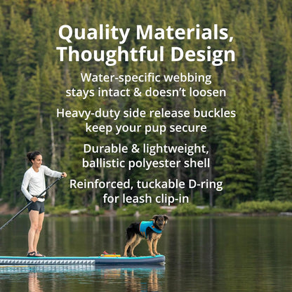 , Float Coat Dog Life Jacket, Premium Buoyancy Swim Vest with Lift Handle, Secure Fit & Reflective Trim, Adjustable Flotation for Swimming, Boating, & Outdoor Adventures, Blue Dusk, Small