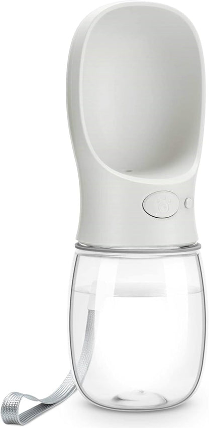 Dog Water Bottle, Leak Proof Portable Pet Water Bottles for Dogs, Puppy Water Dispenser with Drinking Feeder for Travel (Milk White 12Oz)