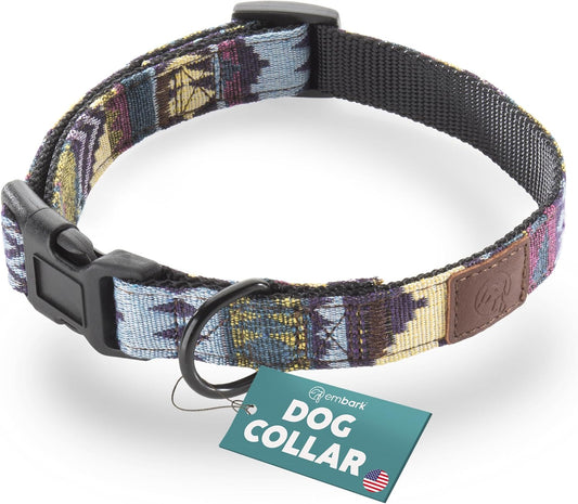 Embark Adventure Dog Collar – Stylish & Durable Nylon Dog Collars for Large Dogs, Comfortable Pet Collar, Collars for Large Breed Dogs with Strong Buckles. Adjustable Big Dog Collars for Large Dogs