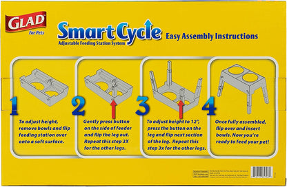 for Pets Smart Cycle Adjustable Feeding Station System | Elevated Dog Bowl Inserts with 3 Height Options for Dogs | Includes 4 Disposable Dog Bowls