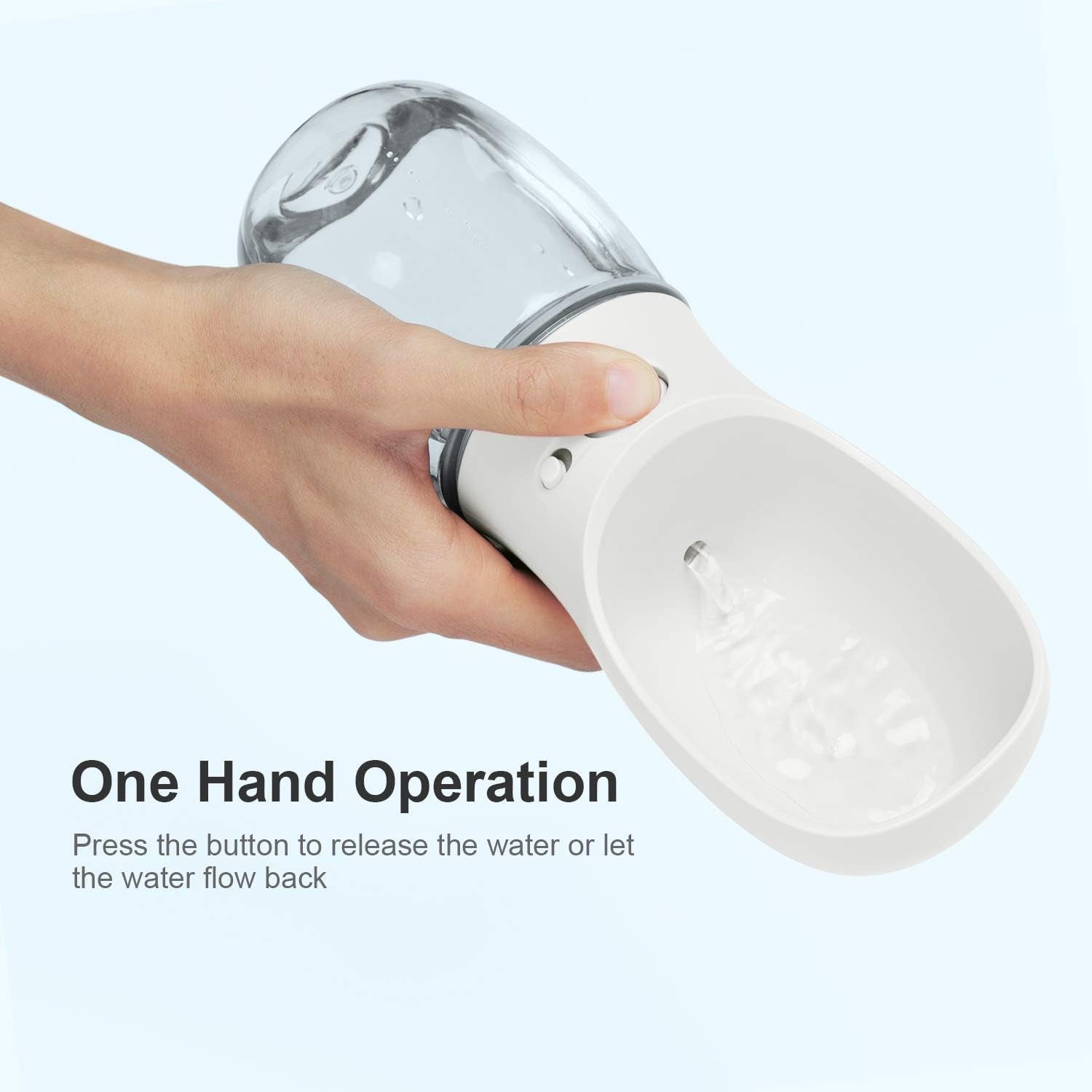 Dog Water Bottle, Leak Proof Portable Pet Water Bottles for Dogs, Puppy Water Dispenser with Drinking Feeder for Travel (Milk White 12Oz)