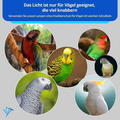 Happybird Lighting Bird Cage Light with Chew Guard - Full Spectrum LED Pet Light - Simulates Natural Environment - Safe for Hookbill Birds – Easy to Install - (18" Long)