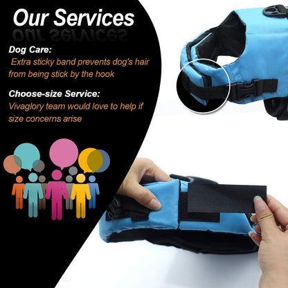 Rip Stop Dog Life Vest, Swimming Vest with Handle, Buoyancy for Doggy Puppy, Dog Life Jacket for Swimming & Boating, M, Blue