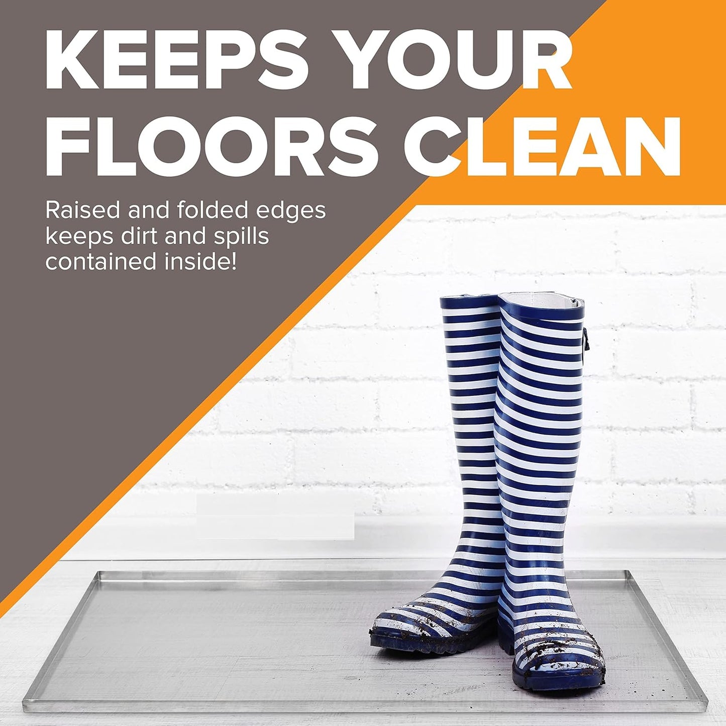 23.5" X 16.5" Metal Replacement Dog Crate Pan Chew Proof Crack Proof Pet Kennel Tray Central Dog Training Crate Pan Pet Supplies, Galvanized, 1" H